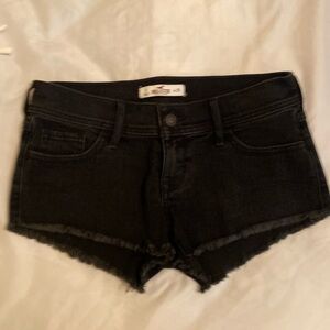 Hollister black fringe denim short shorts